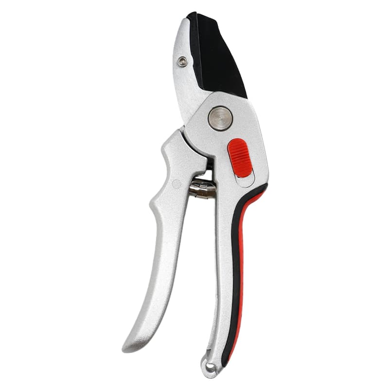 HC169 — 8.2-inch anvil pruner with high carbon steel blade, ilaflon coating, stronger aluminum alloy handles, TPR non-slip grips, 0.255kg