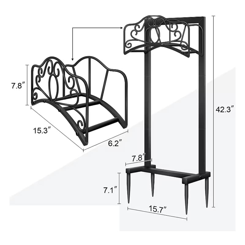 QP001 Garden Hose Holder 42.3in Standing Rack 107cm | Sunwell Tools