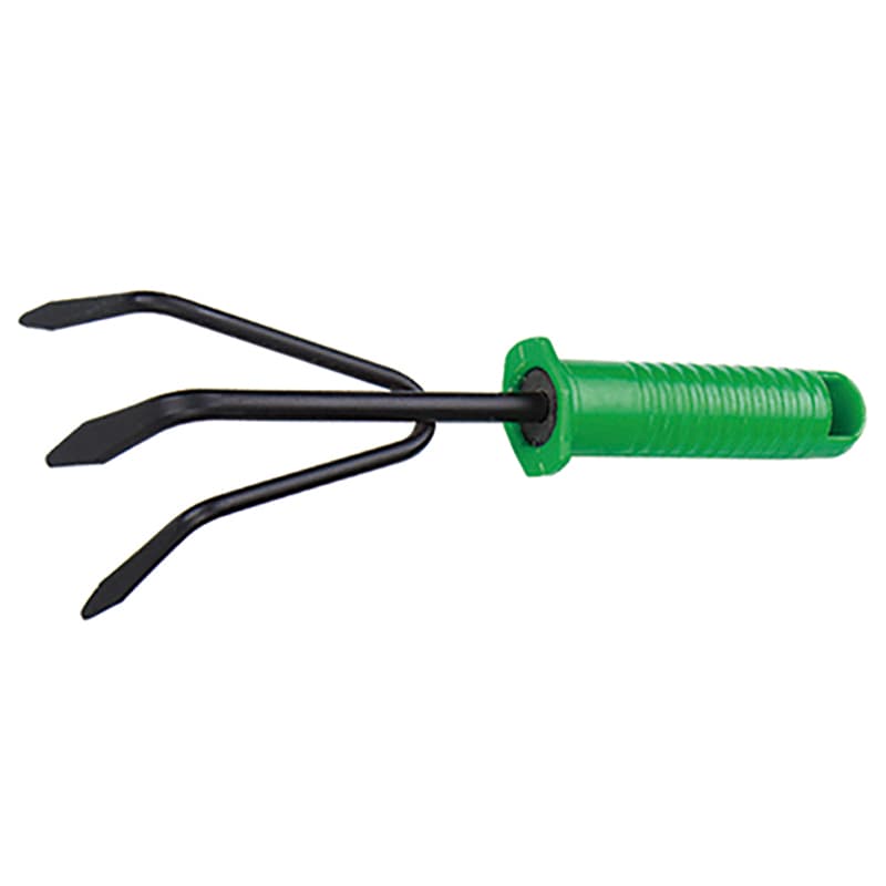 K308D Garden Rake 3-Tine High-Carbon Steel PE Handle 10 Inch Custom Logo | Sunwell Tools