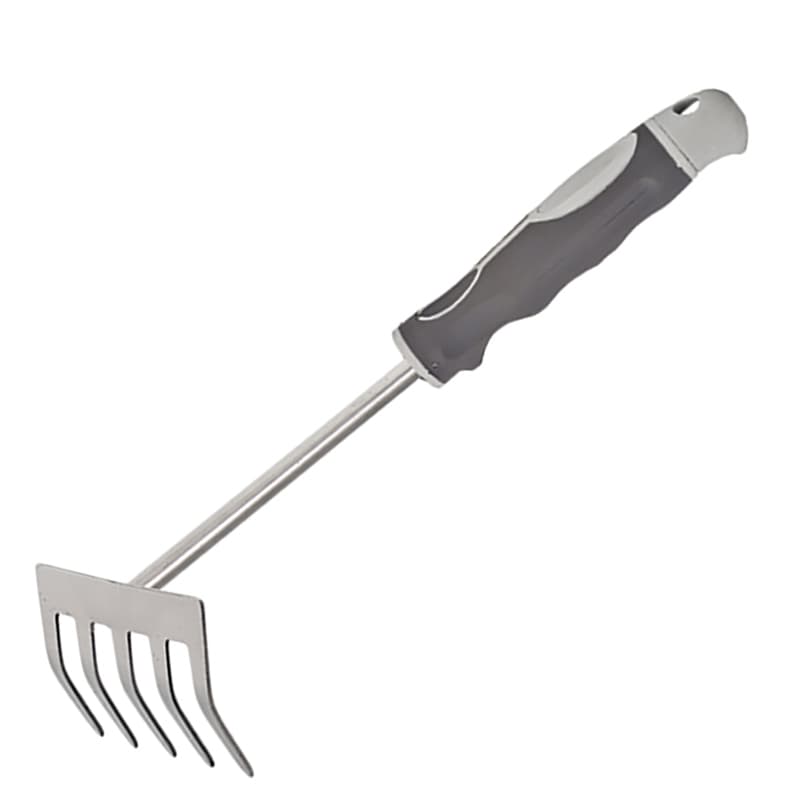K902GS 5-Tine Rake Polished Stainless Steel Head 12-1/2" | Sunwell Tools